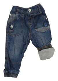 Modré podšité cuff rifle s úpletovým pasem C&A