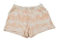 Bílo-světlerůžové batikované kraťasy C&A