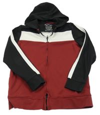 Vinovo-čierno-biela prepínaci mikina s kapucňou C&A