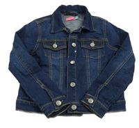 Tmavomodrá tepláková riflová crop bunda Lily & Dan