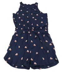 Tmavomodrý kraťasový overal s třešněmi George