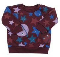 Mahagónovoá mikina s hviezdami a planetami Primark