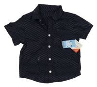 Nové - Tmavomodrá bodkovaná á košeľa Matalan