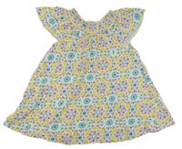 Bielo-zeleno-modro-ružové vzorované šaty Kids