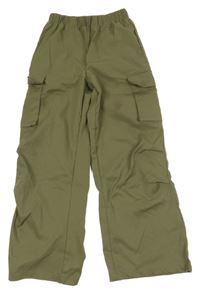 Khaki cargo široké nohavice Shein