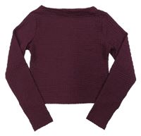 Mahagonové žebrované crop triko Primark