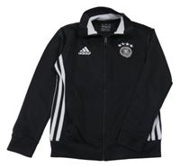 Čierno-biela prepínaci futbalová mikina s pruhy Deutschland Adidas