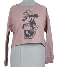 Dámská světlerůžová crop mikina s Minnie Disney 