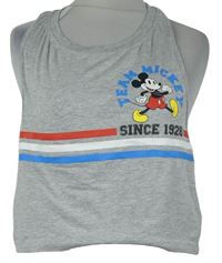 Dámský šedý crop top s Mickeym George 