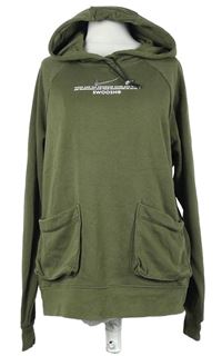 Dámska khaki mikina s logom a kapucňou zn. Nike