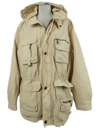Pánska béžová šušťáková jarná parka s kapucňou Globe Trotter