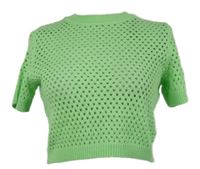 Dámske svetlozelené ažurové crop tričko H&M