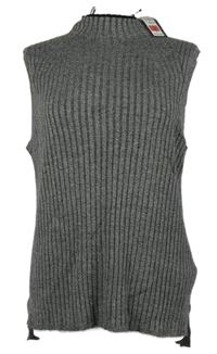 Nové - Dámská šedá žebrovaná svetrová vesta M&S