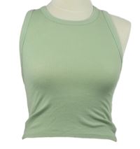 Dámský světlezelený žebrovaný crop top 