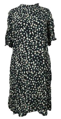 Dámské černé kytičkované šaty F&F