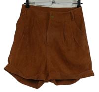 Dámske skořicové menšestrové kraťasy Romwe