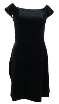 Dámske čierne trblietavé zamatové šaty Red Herring