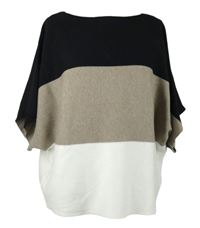 Dámská černo-béžovo-bílá pruhovaná svetrová vesta C&A