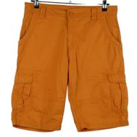Pánske oranžové plátenné kraťasy s vreckami Jean Pascale vel. 32