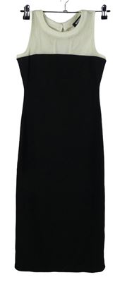 Dámské smetanovo-černé pouzdrové šaty s tylovým výstřihem MissGuided 