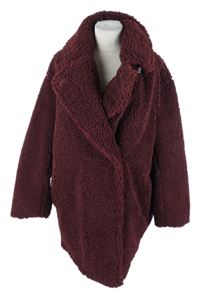 Dámský vínový buklé kabát H&M