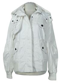 Dámska biela plátenná jesenná bunda s kapucňou Vero Moda
