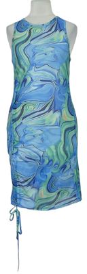 Dámske modro-zelené vzorované tylové plážové šaty Shein