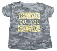 Sivé army tričko s nápisom Primark