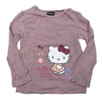 Ružovo-sivé melírované tričko s Hello Kitty zn. Sanrio