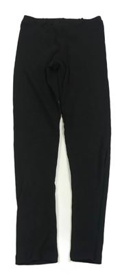 Černé žebrované legíny H&M