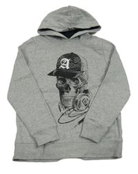 Svetlosivá mikina s lebkou a kapucňou C&A