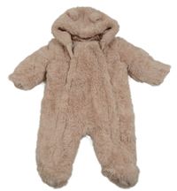 Světlerůžová kožešinová zateplená kombinéza s kapucí George