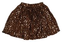 Čierno-oranžová sukňa s flitrami