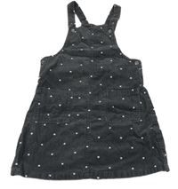 Tmavošedé puntíkaté manšestrové šaty Nutmeg