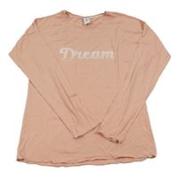 Světlerůžové triko s nápisem Sanetta