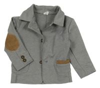 Sivé melírované teplákové sako