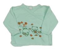 Pomněnkové zavinovací triko s obrázkem 