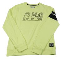 Neonově žluto-černá mikina s nápisem 