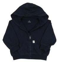 Tmavomodrá podšitá propínací mikina s kapucí M&S