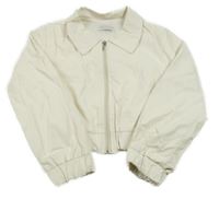 Biela koženková crop bunda