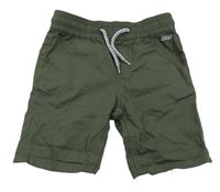 Tmavozelené plátěné kraťasy Dopodopo