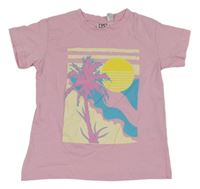 Svetloružové tričko s obrázkom L&D