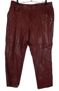 Dámské vínové koženkové tregíny se zipy Sevilla