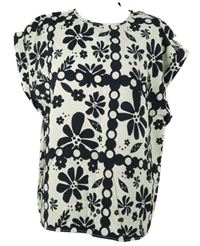 Dámská smetanová halenka s květy s knoflíky Friends like there