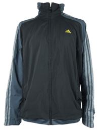 Pánská černo-šedá šusťáková sportovní funkční bunda s logem Adidas