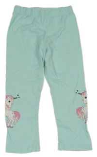 Tyrkysové capri legíny s jednorožcami Dopodopo