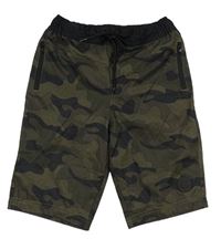 Khaki army plážové kraťasy Next