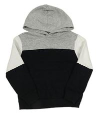 Sivo-čierno-biela mikina s kapucňou H&M