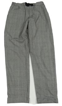 Sivo-čierne kockované nohavice H&M