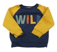 Tmavomodro-horčicová mikina s nápisom PRIMARK